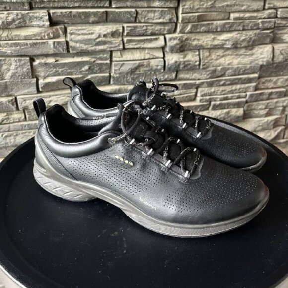 ECCO BIOM Men's Black Leather Sneakers EU 41 Comfort Walking Shoes Casual  Premi - Picture 1 of 7